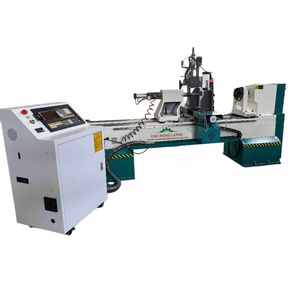 CT-1530-4S Single Axis CNC Wood Lathe with Engraving Spindle0